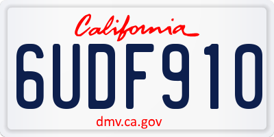 CA license plate 6UDF910