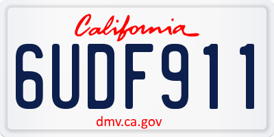 CA license plate 6UDF911