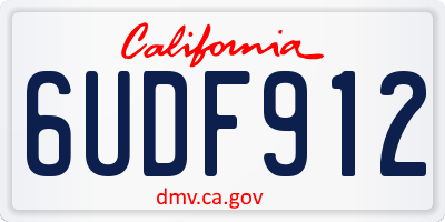CA license plate 6UDF912