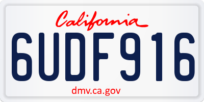 CA license plate 6UDF916