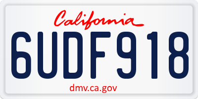 CA license plate 6UDF918