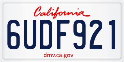 CA license plate 6UDF921