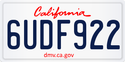 CA license plate 6UDF922