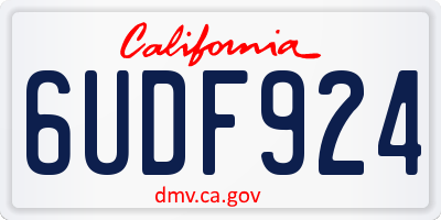 CA license plate 6UDF924