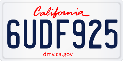 CA license plate 6UDF925