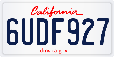 CA license plate 6UDF927