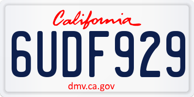 CA license plate 6UDF929