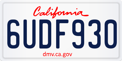 CA license plate 6UDF930