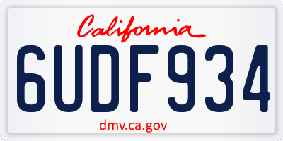 CA license plate 6UDF934