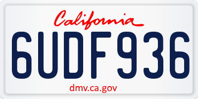 CA license plate 6UDF936