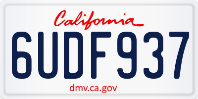 CA license plate 6UDF937