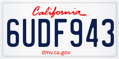 CA license plate 6UDF943