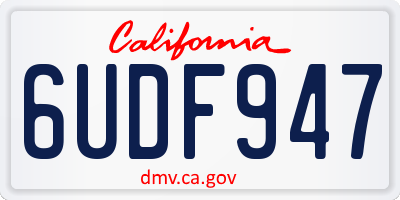 CA license plate 6UDF947