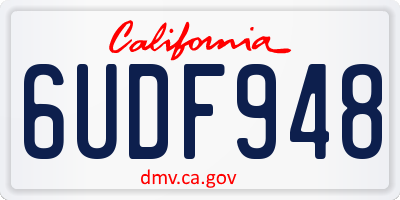CA license plate 6UDF948