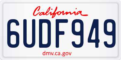 CA license plate 6UDF949