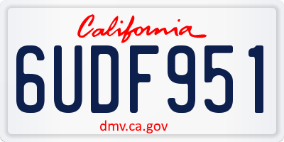 CA license plate 6UDF951