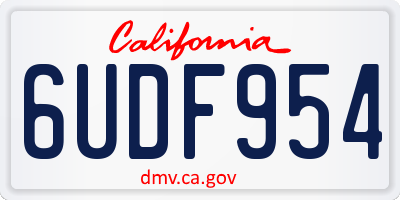 CA license plate 6UDF954