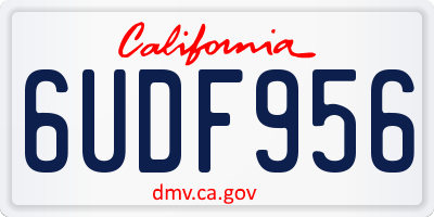CA license plate 6UDF956