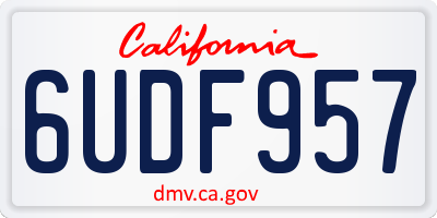 CA license plate 6UDF957