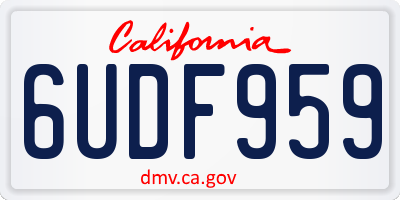 CA license plate 6UDF959
