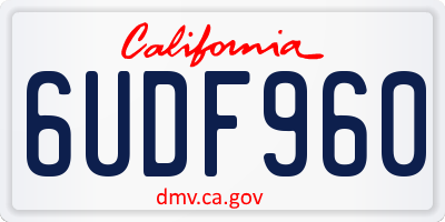 CA license plate 6UDF960