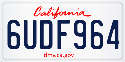 CA license plate 6UDF964