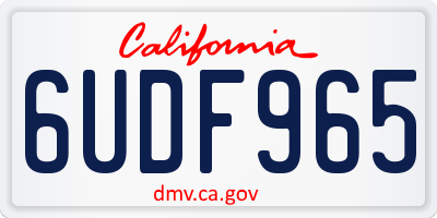 CA license plate 6UDF965