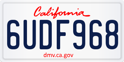 CA license plate 6UDF968