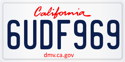 CA license plate 6UDF969