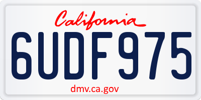 CA license plate 6UDF975
