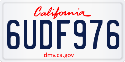 CA license plate 6UDF976