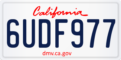 CA license plate 6UDF977