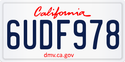 CA license plate 6UDF978