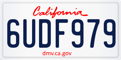 CA license plate 6UDF979