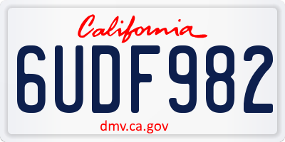 CA license plate 6UDF982