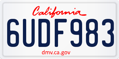 CA license plate 6UDF983