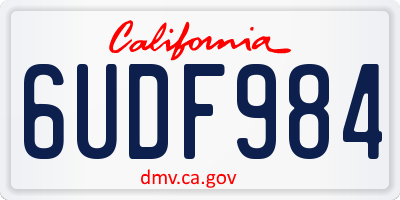 CA license plate 6UDF984