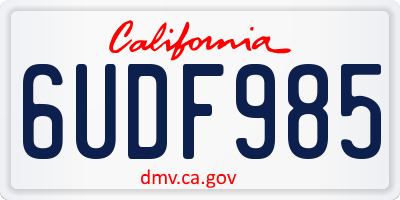 CA license plate 6UDF985