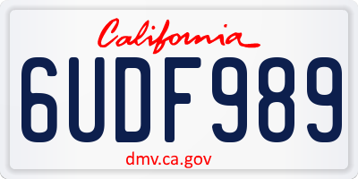 CA license plate 6UDF989