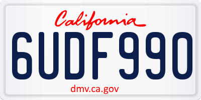 CA license plate 6UDF990