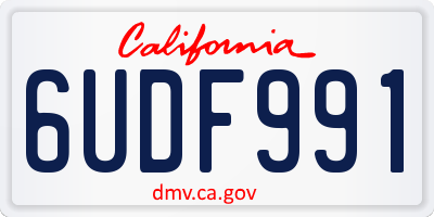 CA license plate 6UDF991