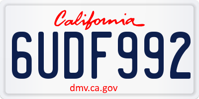 CA license plate 6UDF992