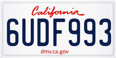 CA license plate 6UDF993