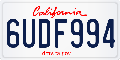 CA license plate 6UDF994