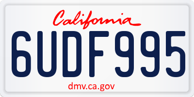 CA license plate 6UDF995