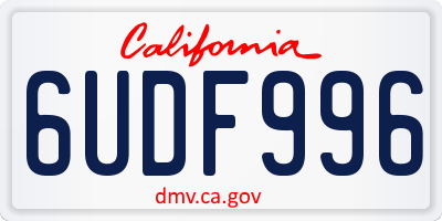 CA license plate 6UDF996