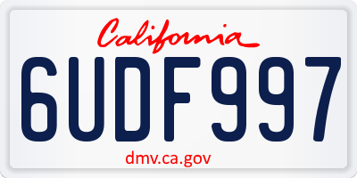 CA license plate 6UDF997