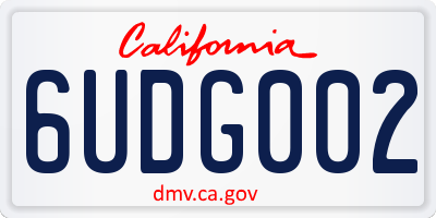 CA license plate 6UDG002