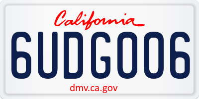 CA license plate 6UDG006