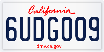 CA license plate 6UDG009